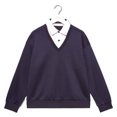 Джемпер обманка школьный для мальчика Deloras G71820 синий 1